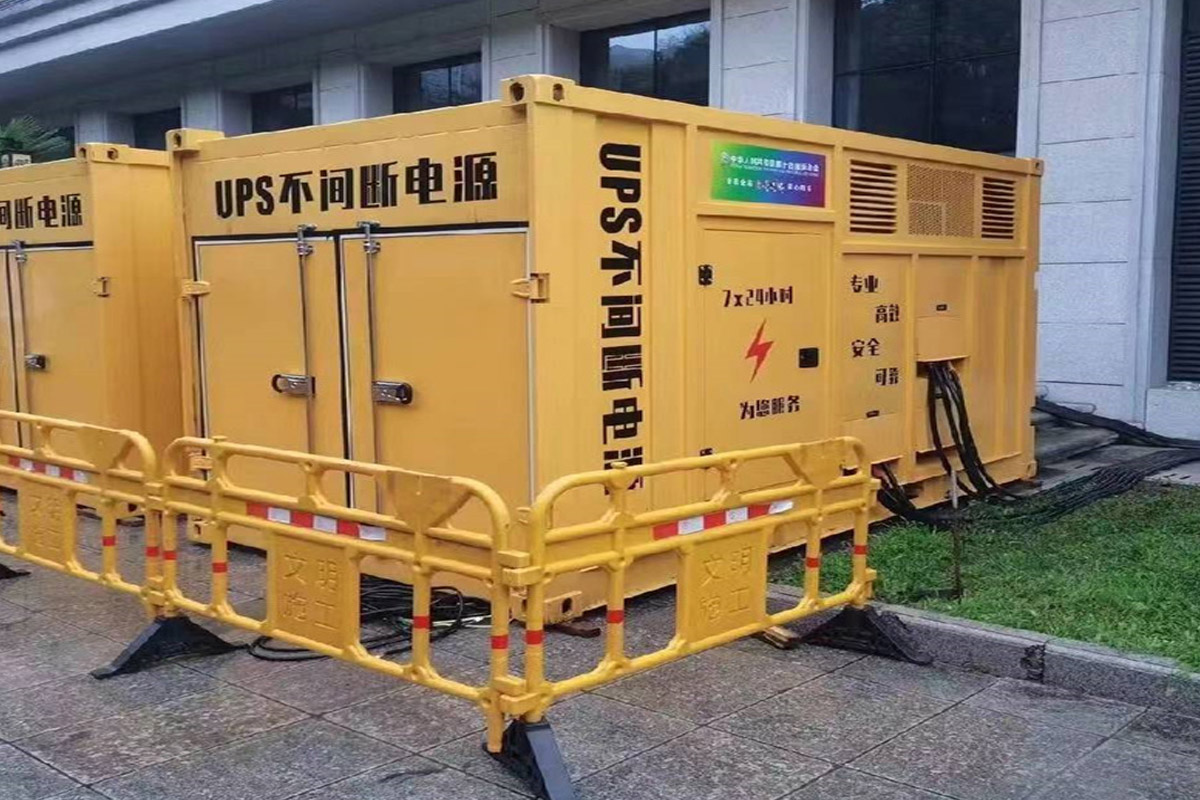 明山发电机租赁施工现场